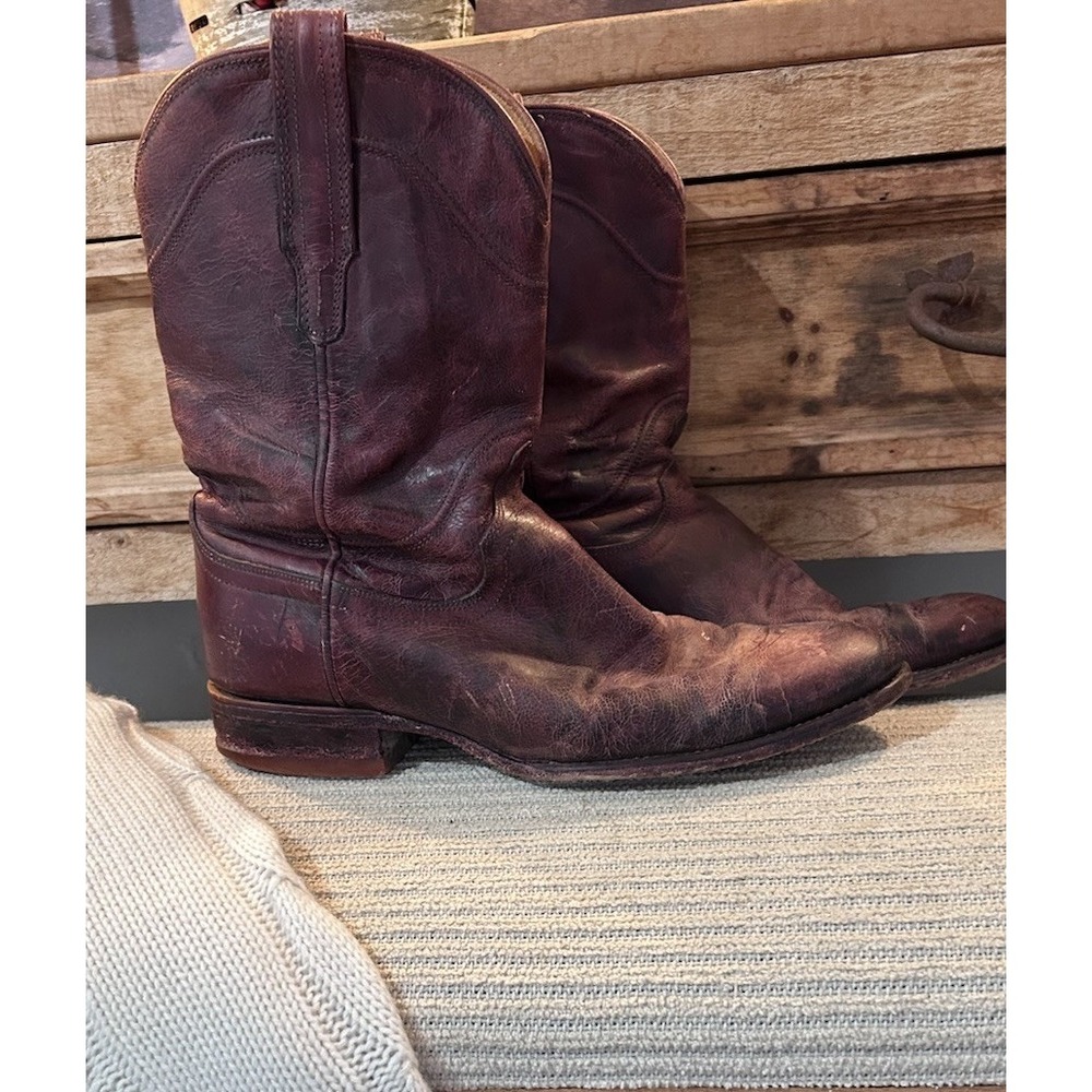 Tecovas The Earl Roper Calfskin Leather Mid Calf Brown/Maroon 11D 97356